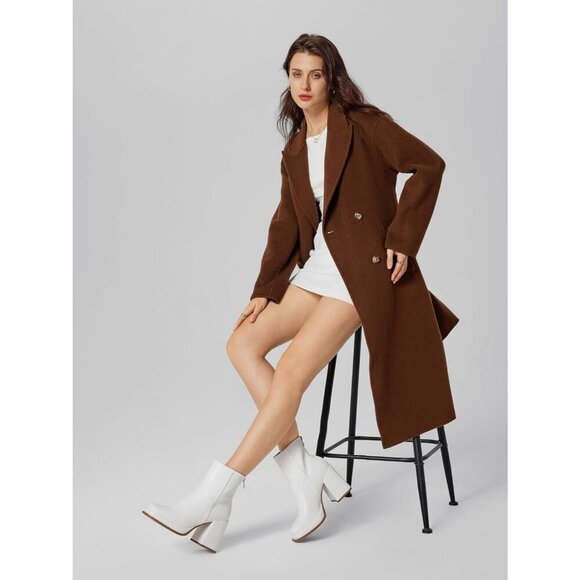 Women White Platform Ankle Boots 3.5 In Chunky High Heel Fashion Leather Boot - Picture 4 of 5